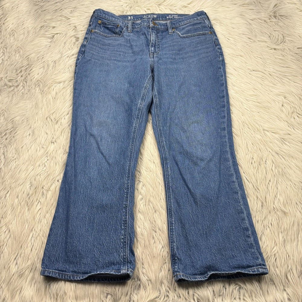 J.Crew Women's 31 Light Wash 9" Demi Boot Cut Jeans Preppy